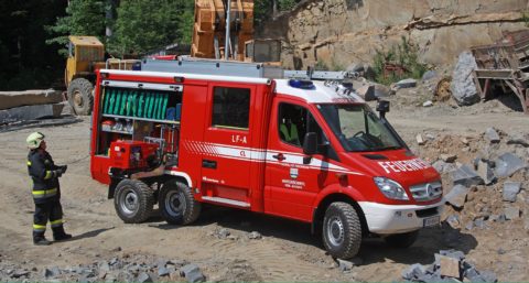 Ein Mercedes-Benz Sprinter 6×6 im Einsatz bei der Freiwilligen Feuerwehr in Österreich