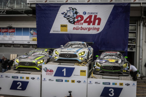 Jubiläum: Zehn Jahre Mercedes-AMG Customer Racing - GT-Erfolge made in Affalterbach Foto: Podium 24h-Rennen Nürburgring 2016 