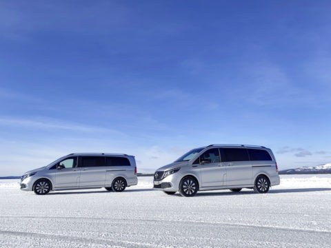 Härtetest bei Eis und Schnee: Der Mercedes-Benz EQV in der Wintererprobung am Polarkreis