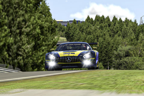 Der Mercedes-AMG GT3 startet virtuell weiter durch Foto: Adrenalin eMotorsport, Mercedes-AMG GT3 #122, Digitale Nürburgring Langstrecken-Serie 