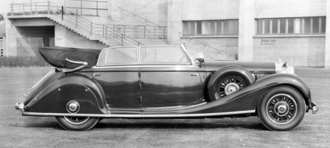 Rollende Pracht: Der Repräsentationswagen Typ „Großer Mercedes“ Foto: Cabriolet D aus dem Jahr 1937 mit Verkleidung der Hinterräder 